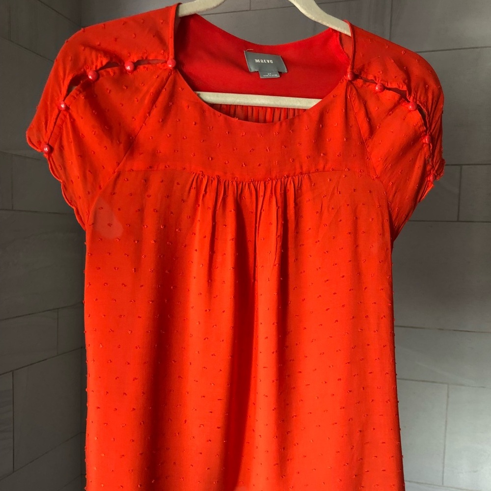 anthropologie orange blouse